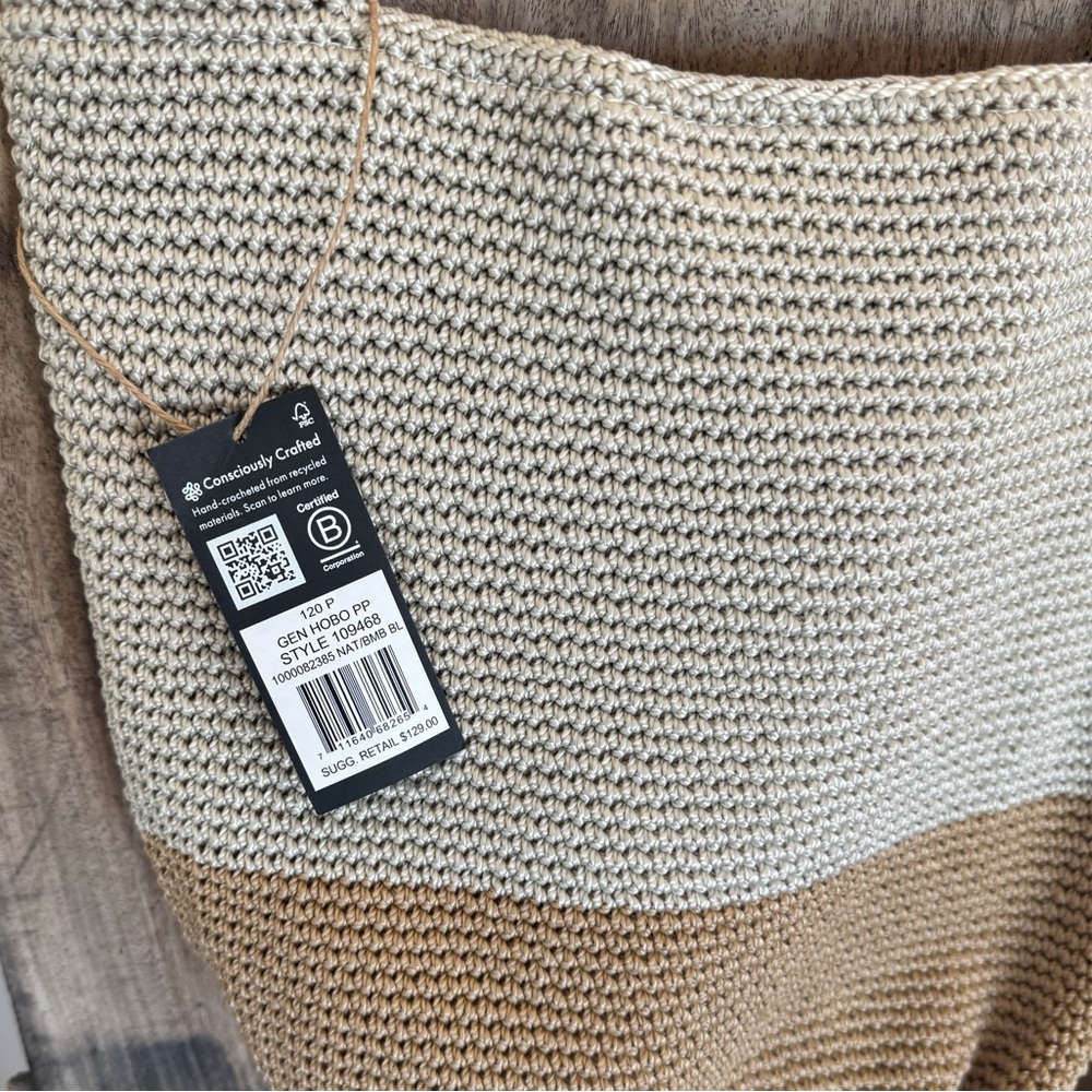 THE SAK HANDBAG Original Gen Hobo beige Color Bag Crocheted Shoulder Purse NWT - Picture 3 of 12